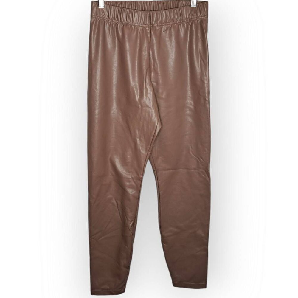 Old Navy Women's High-Waisted Faux-Leather Leggings in Sedimentary size Medium